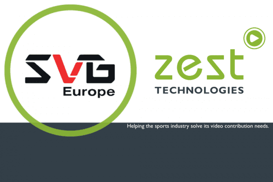Zest Technologies joins SVG Europe as a Bronze sponsor to enhance its support of the sports broadcast industry